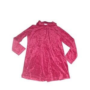 Pure Jill Sweater Womens Tunic Velour Velvet Long Sleeve Cowl Neck Top SZ M Wine